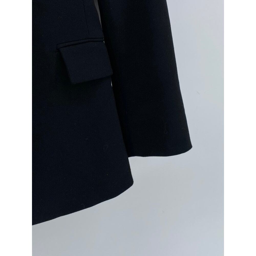 Zara Women’s Black Solid Chic Collarless Long Sle… - image 4